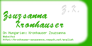 zsuzsanna kronhauser business card